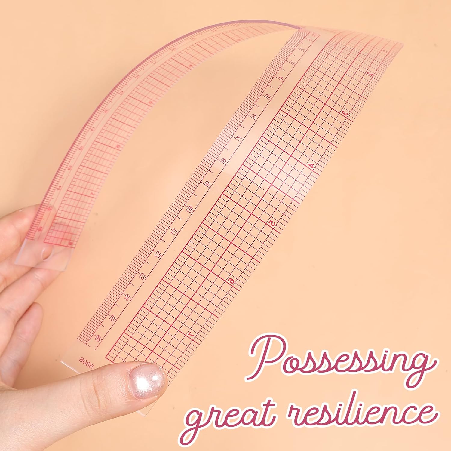 Thinp 2 Pieces L-Square Ruler, 8.5 Inch Clear Sewing Ruler Plastic 90 Degree Right Angle Rulers Square Framing Measuring Tool Fabric Sewing Measuring Supplies for Pattern Making