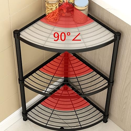 Miniatura 5 de Shelves Storage Cart Kitchen Corner Shelf Rack Stainless Steel Triangle Corner Pot Rack Floor Multi-layer Pot Rack Home Storage Rack Artifact