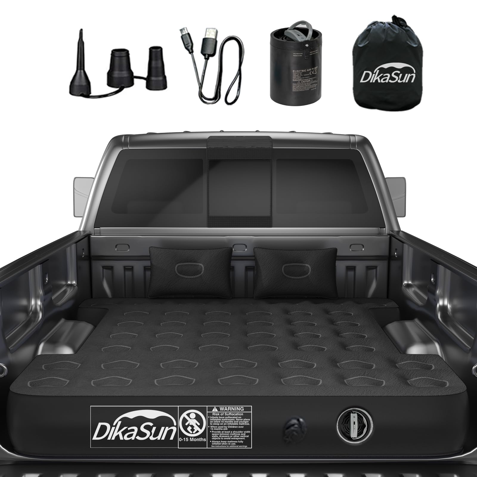 Truck Bed Mattress for 5.5-5.8ft, Wireless Inflatable Truck Bed Mattress, Blow Up Full Size Short Pickup Truck Sleeping Pad for Truck Tents, Camping and Travel