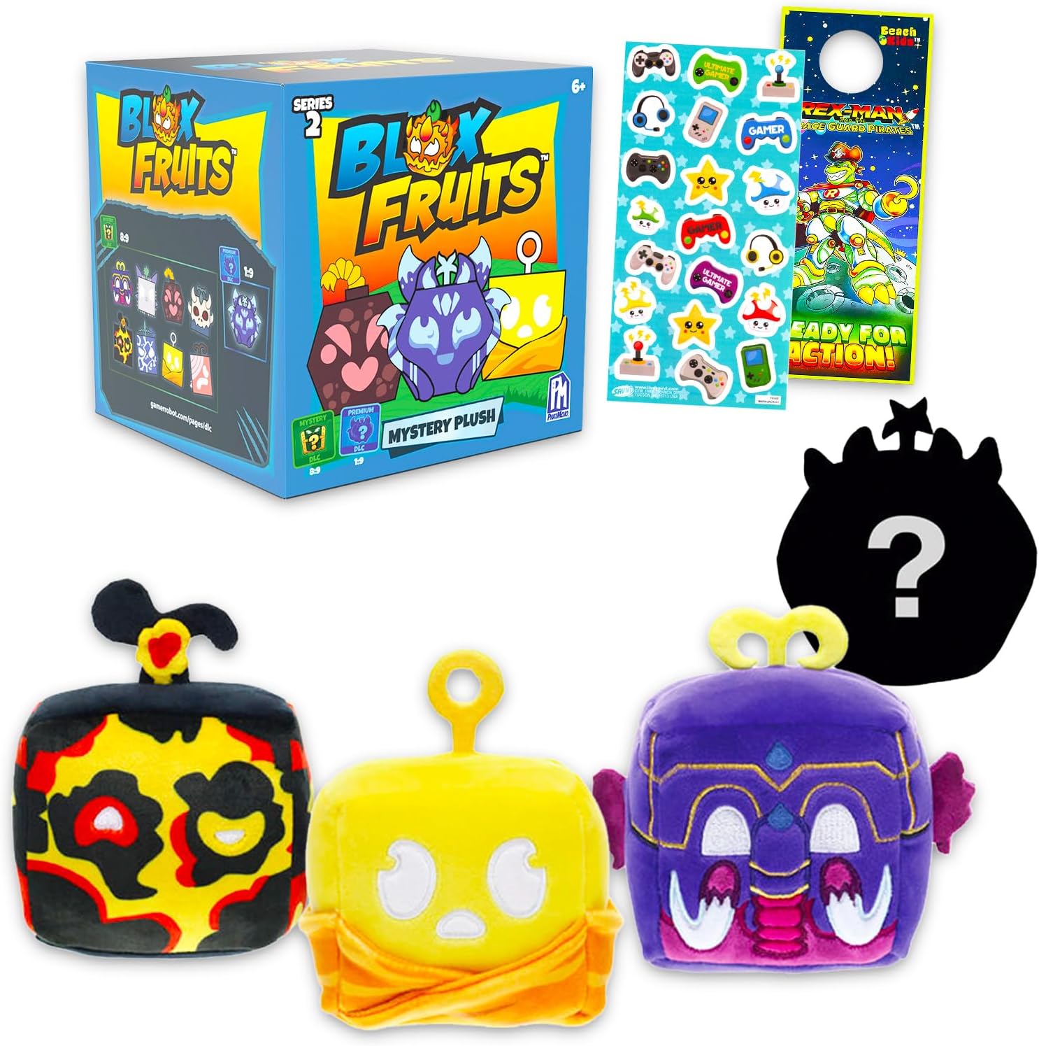 Blox Fruits Blind Box Set - Mystery Plushie Bundle with Random Collectable Series 2 Video Game Mini Plush Figure Plus Stickers, More | Blox Fruits Party Favors, Supplies