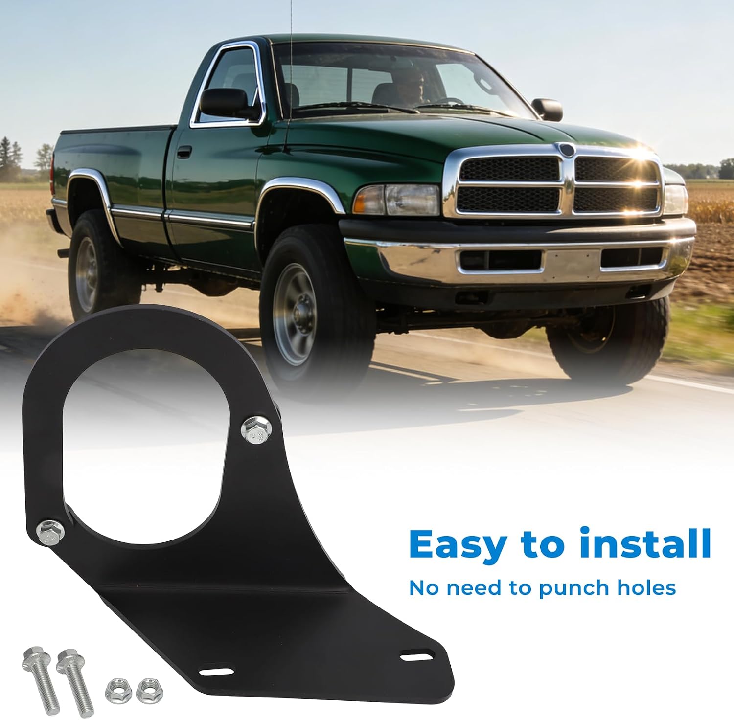 for Dodge Ram 2500 3500 Driveshaft Loop Kit 1994-2002- Front Driveshaft Safety Retention Bracket, Protects Cab Floor & Fuel Lines, 1/4" Laser Cut Steel