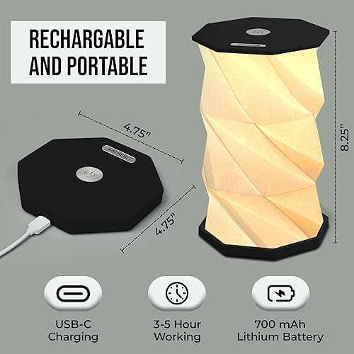 Miniatura 4 de Lámpara de escritorio LED plegable  USB recargable y portátil  Luz de control táctil regulable con altura ajustable de hasta 8.25 pulgadas para