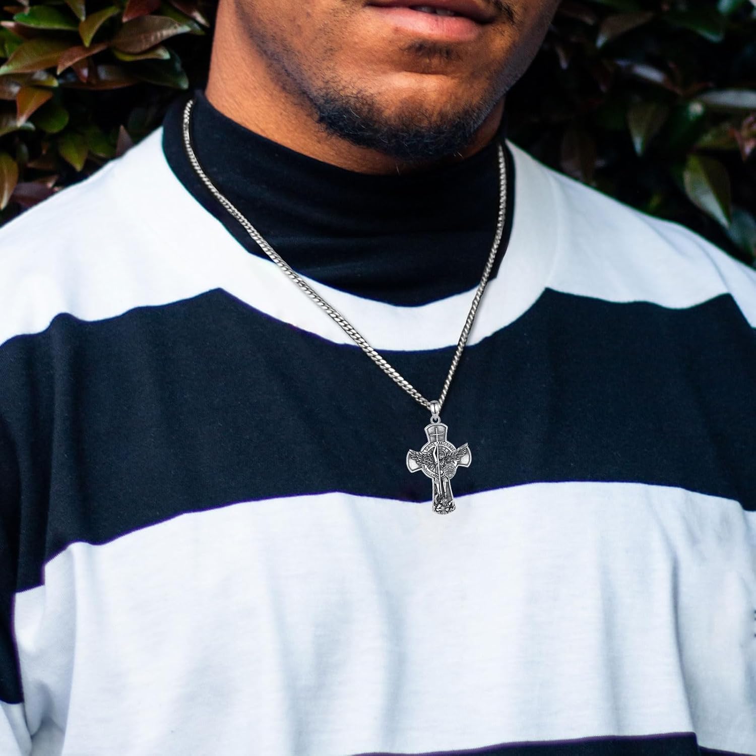 INFUSEU 925 Sterling Silver Religious Protection Medal for Men Women Meaningful Christian Catholic Jewelry - Image 4