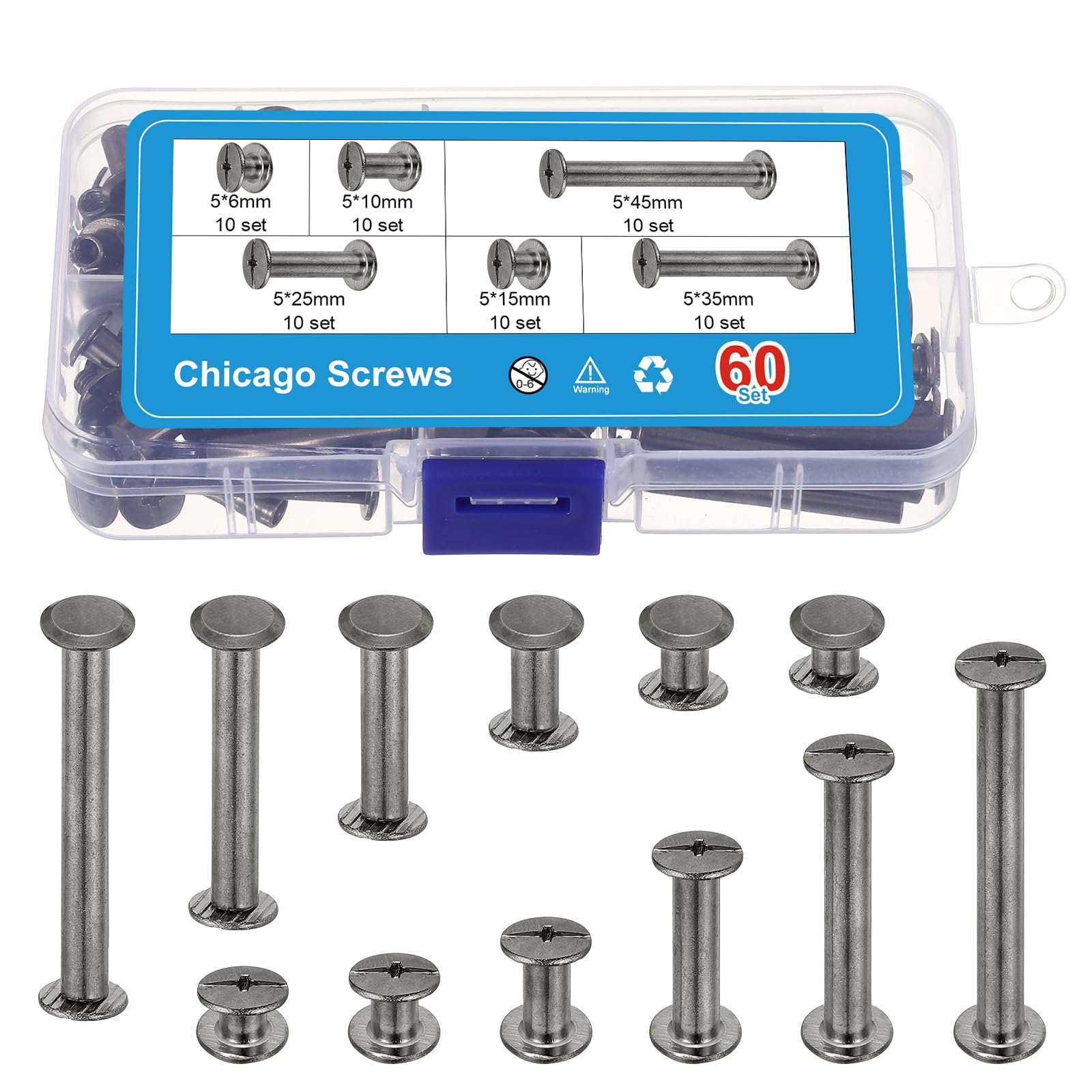 PATIKIL 120Pcs Chicago Screws