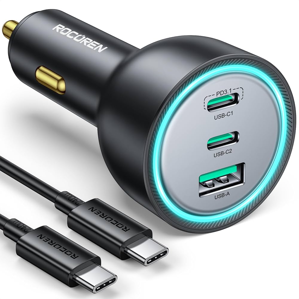 Amazon.com: Rocoren 165W USB C Car Charger, PD3.1 140W/PD3.0