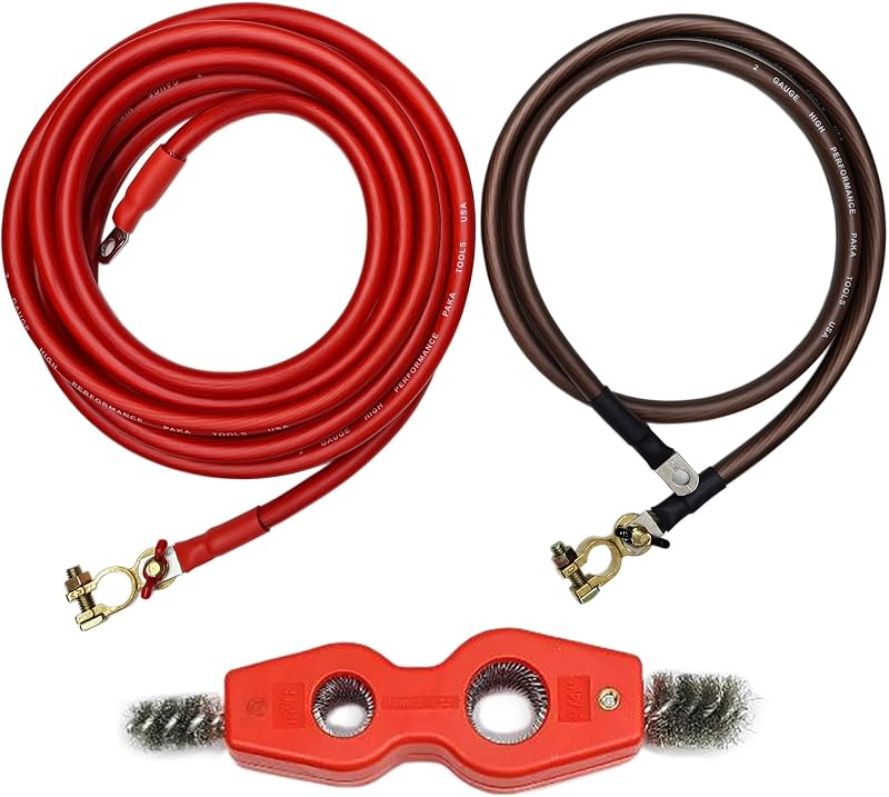 Kit de Relocação de Bateria PAKA TOOLS com Cabos 1/0 AWG – 15 ft Vermelho e 3 ft Preto