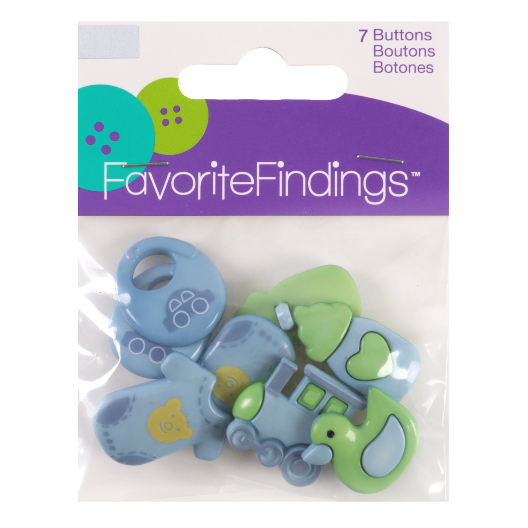 Blumenthal Lansing Boy, Favorite Findings Buttons, It-Feets, 7/Pkg