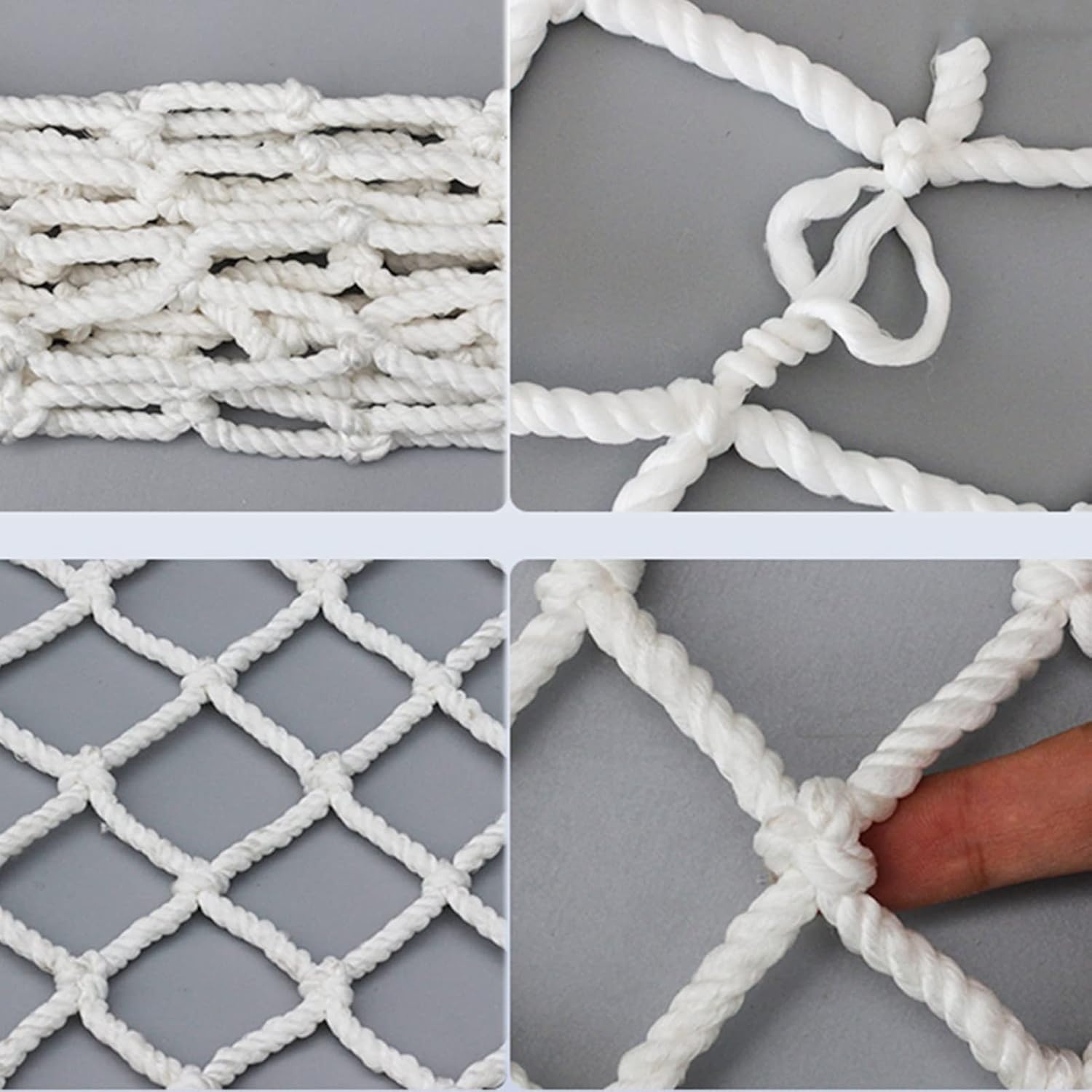 Climbing Net for Kids, Large Play Playground Equipment Protection Net, Nylon Children Cargo Rope Netting for Indoor and Outdoor Stairs Balcony (Color : White, Size : 1x4m(3.28'x13.12'))