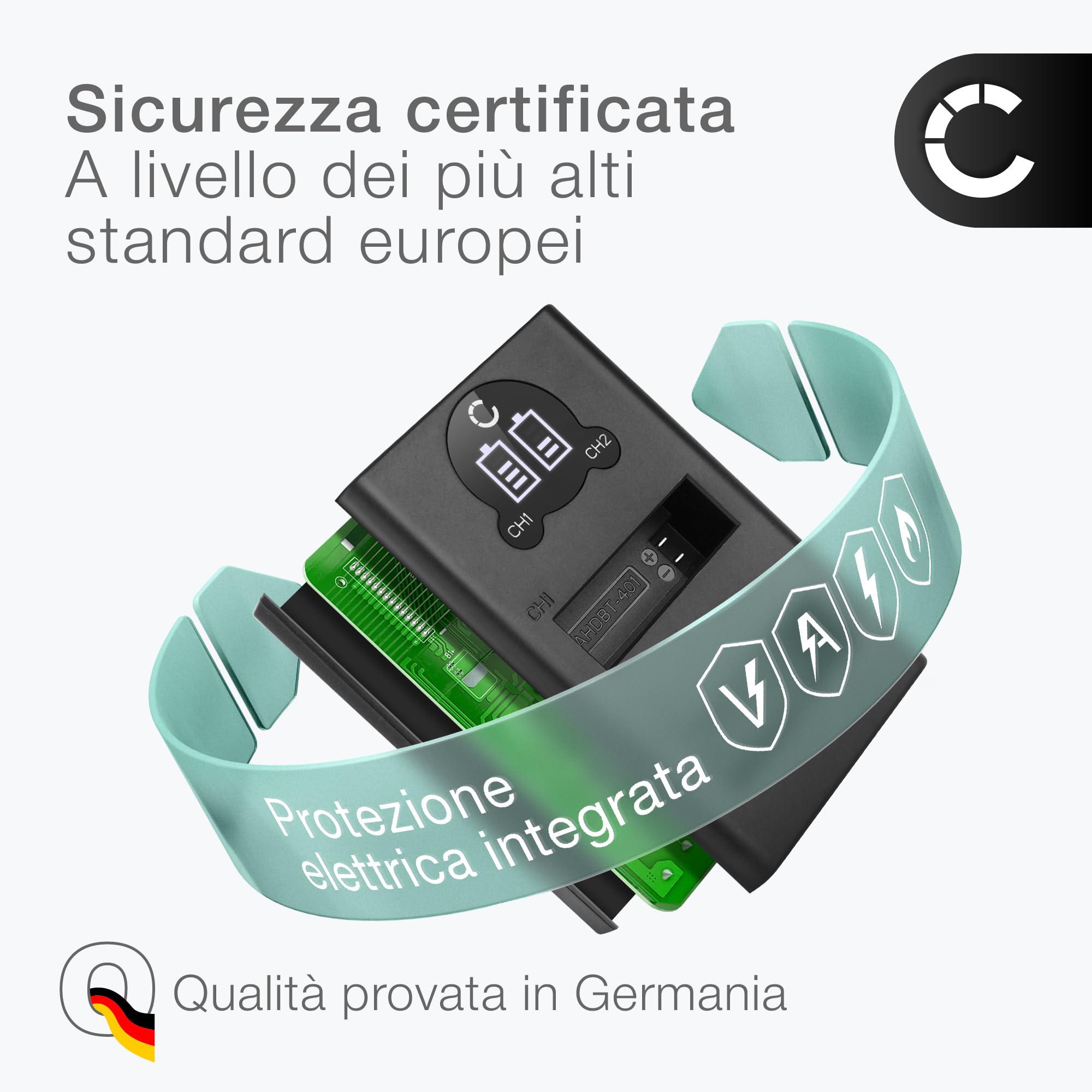 CELLONIC 2x Batteria per Fotocamera Compatibile con GoPro Hero 4, Hero 4 Black, Hero 4 Silver, 335-06532-000 – (1160mAh, 3.8V) + Caricabatterie Doppio