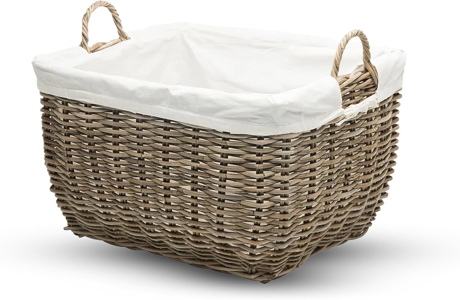 KOUBOO Rattan Rectangular Laundry Basket, Handmade, Removable Liner, Laundry Basket, Bathroom, Bedroom, Kids Room, Nursery, Home Essentials