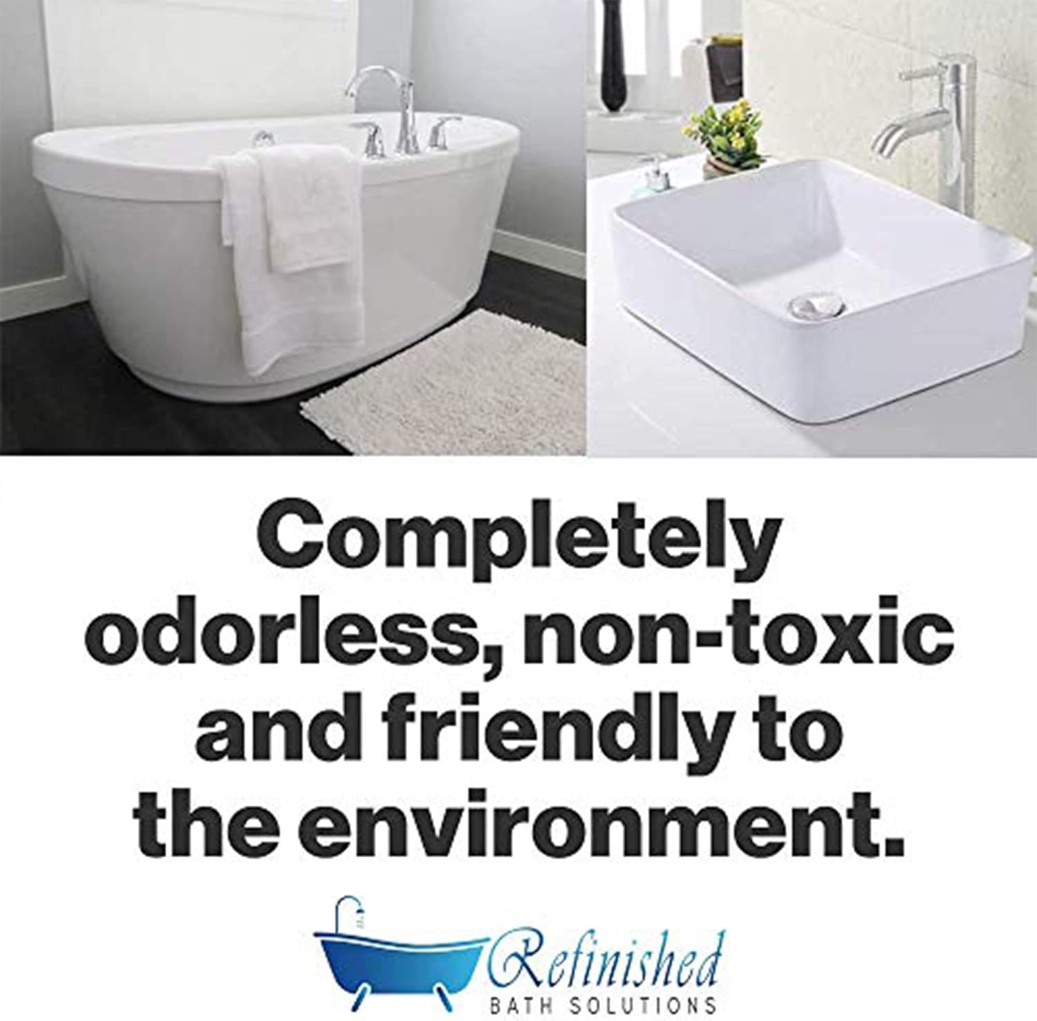 Tub Cast Sink Pour On Refinishing Kit by Ekopel - SInk Pour On Only Version – DIY Tub & Tile Reglazing Kit – Bright White Gloss Finish – Longest Lasting PRO/DIY Reglazing Bathtub Paint - Odorless Low VOC Tub Paint Kit – Made in USA (Sink Pour On)