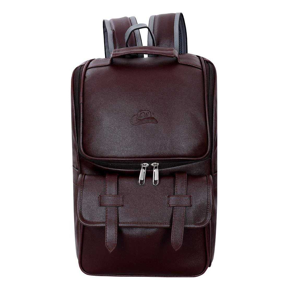 Leather World Laptop Backpack Bag Premium Vegan Leather Office Backpack Bag with 15.6 Inch Laptop Compartment, for Men Women - Brown (B08MCDKWJD) Amazon Price History, Amazon Price Tracker