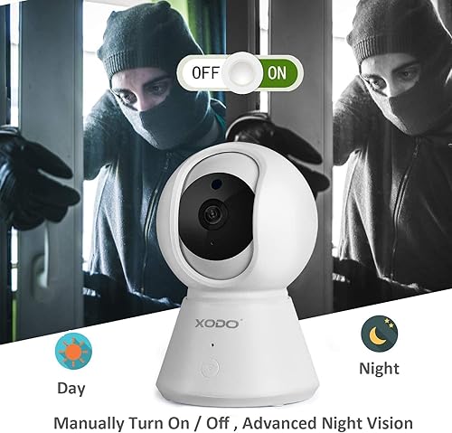 Miniatura 5 de XODO Cámara de seguridad inalámbrica, E6 IP 1080P HD Plug-in Cámara WiFi interior para seguridad del hogarmonitor de bebémascotaniñera, detección de