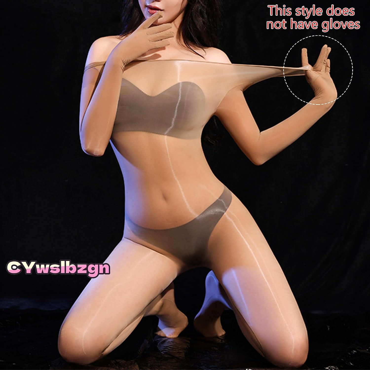 Bodystocking for Women Sexy 5D Shiny Full Body Stocking Long Sleeved High Elasticity Sexy Jumpsuit Oil Catsuit