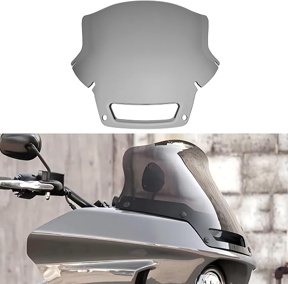 FATECIM 9 Windshield Windscreen Air Deflector for Harley 2022-2024 Low Rider ST El Diablo FXRST FXLRST (Smoke)