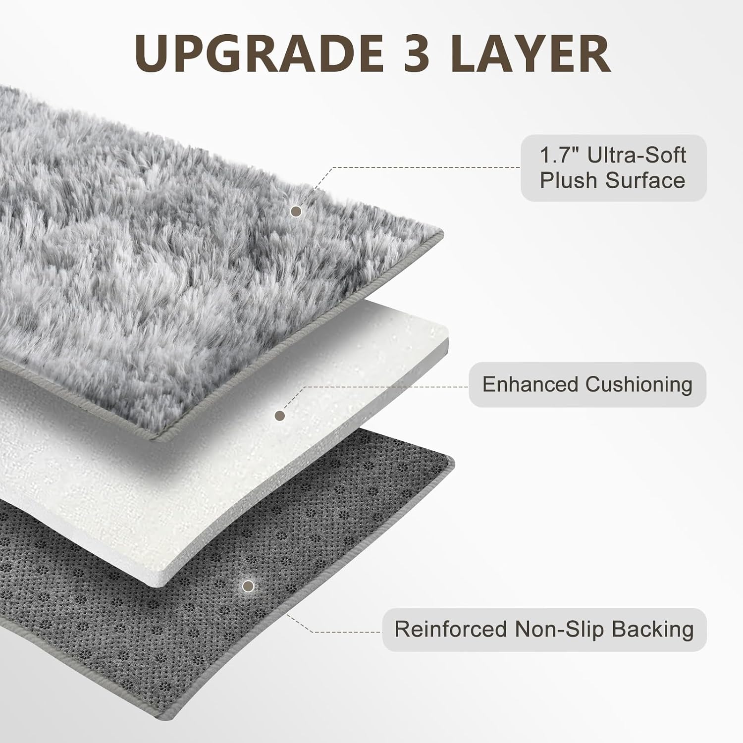 9x12 Extra Large Shaggy Area Rugs for Living Room Decor, Non-Slip Tie-Dyed Rugs for Bedroom Kids Playroom Dorm Room, High Pile Ultra Soft Carpet, Grey