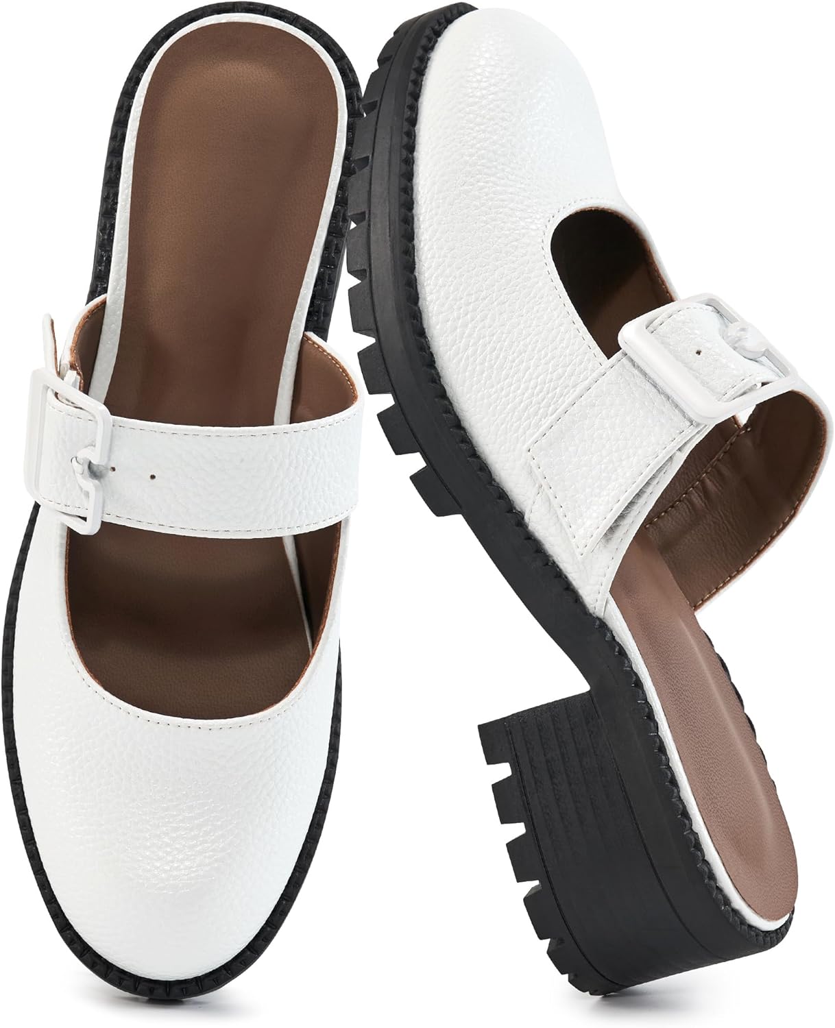 Alicegana Mules for Women Dressy Clogs: Comfort Platform Chunky Backless Mules Slip On Work Casual Loafers Slides Shoes