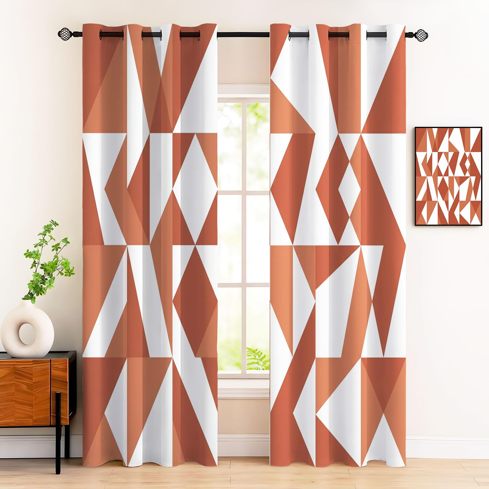 Rideau occultant salon triangle 140x260 cm pour fenetre bohème