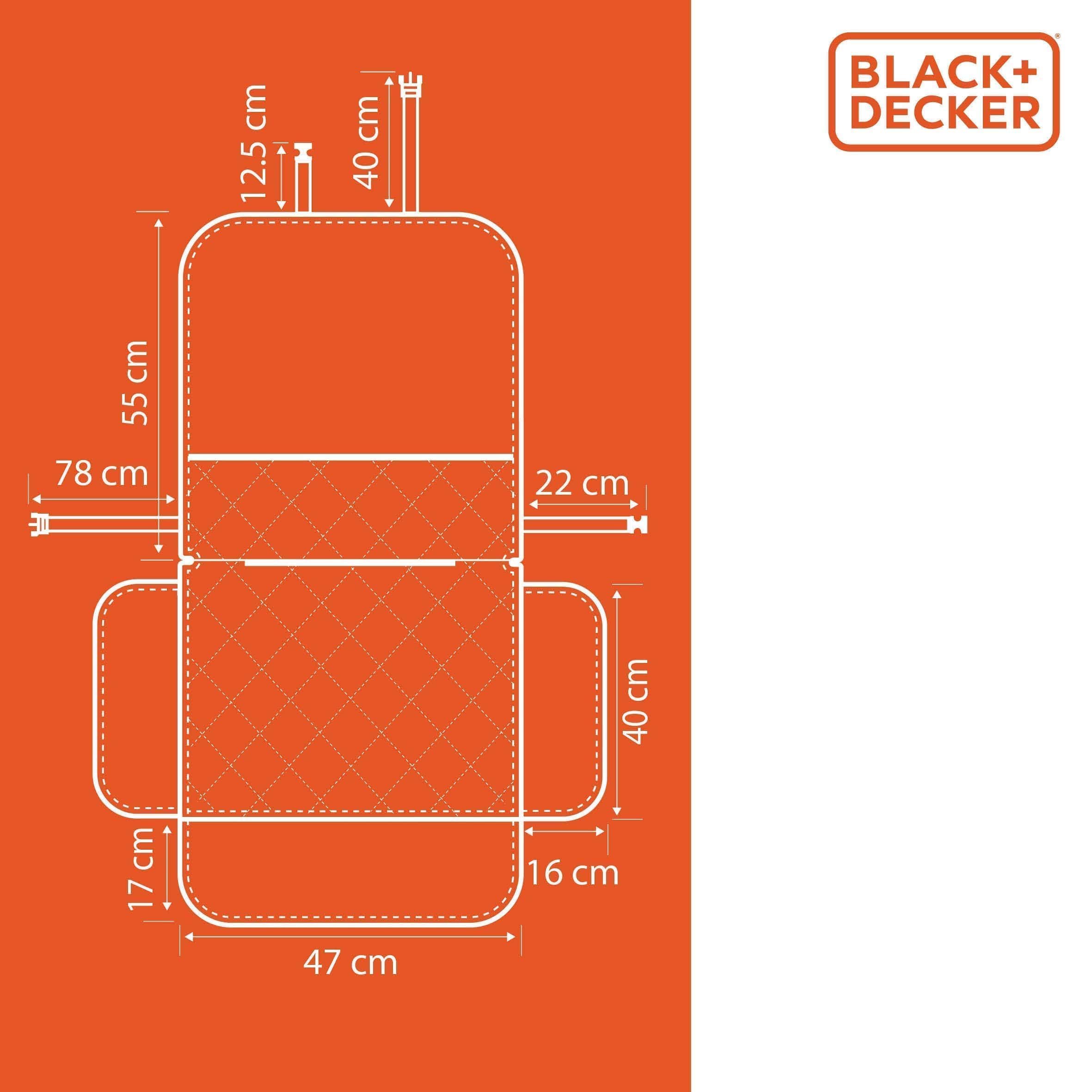 Housse De Siège Voiture Universelle BLACK+DECKER – Protection Antidérapante Et Hydrofuge, Noir - 2