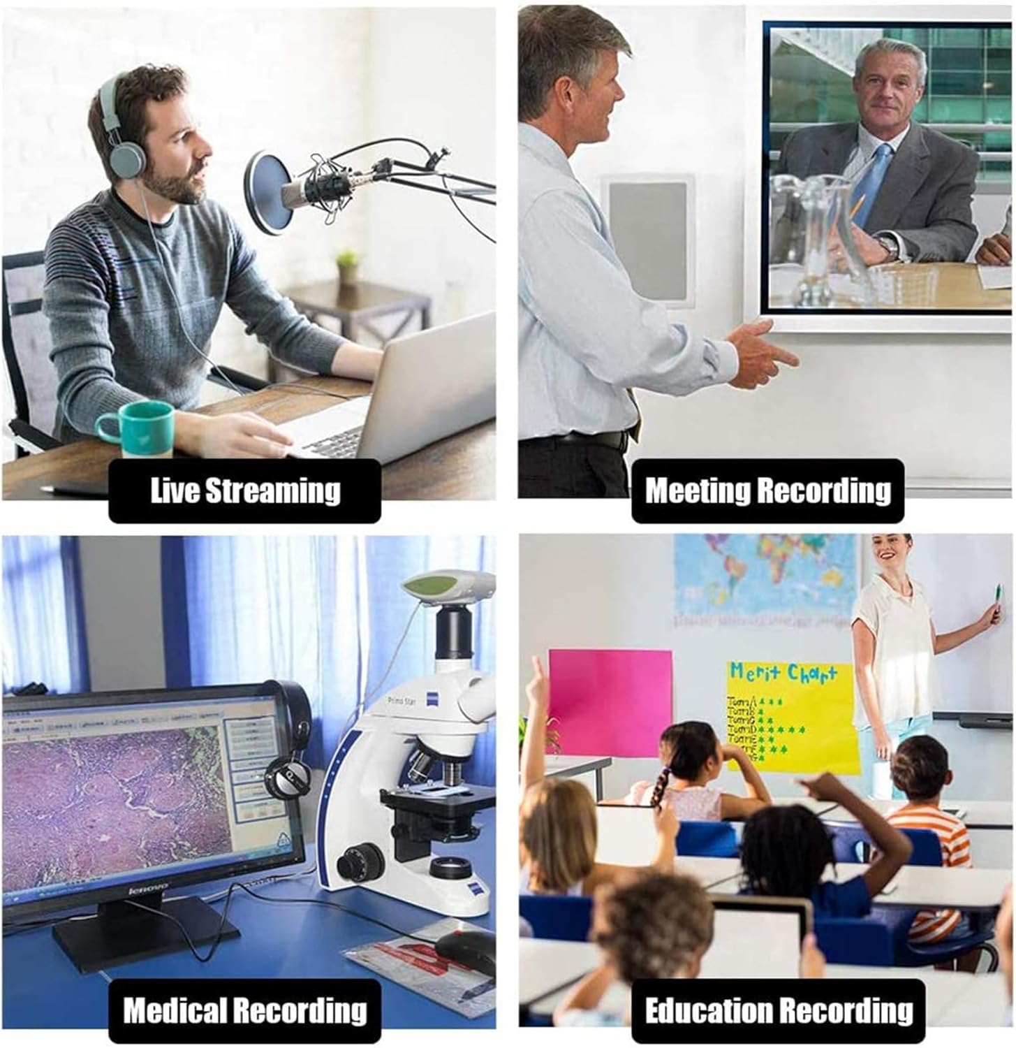 HD Cap X-II Broadcast Live Streaming Capture Card Switch, No PC Required Standalone HD 1080P HDMI to USB Game Recorder, Audio Video Capture Device for Education, Online Course, Video Conference