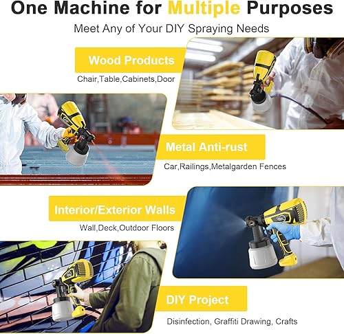 Miniatura 7 de Pulverizador de pintura eléctrico, pistola de pulverización HVLP de 800 W, 6 boquillas de cobre, 3 modos de pulverización, pequeños pulverizadores