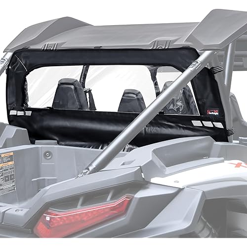 StarknightMT 2024 RZR XP 1000 Soft Rear Windshield Compatible with 2024 2025 Polaris RZR XP 1000/XP 4 1000 Back Dust Panel Waterproof Back Window with Zipper Block Wind Winter Accessories