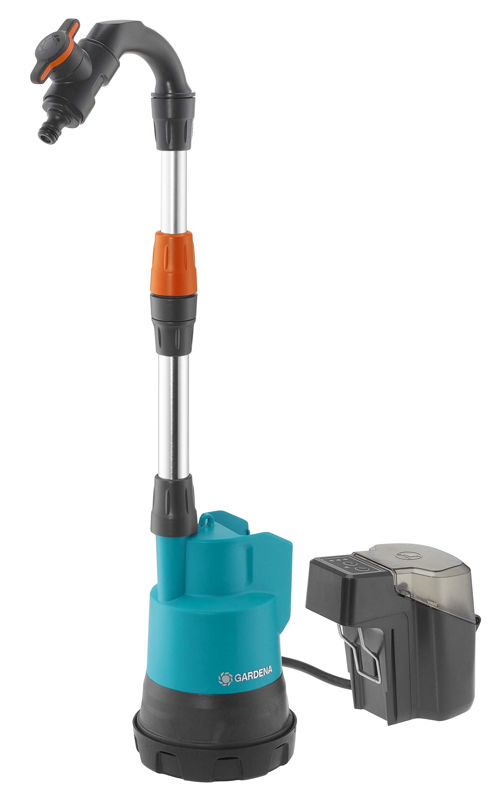 Gardena Regenfasspumpe 2000/2 Li-18 ohne Akku: Tauchpumpe mit integriertem Filter, Fördermenge 2000 l/h, 3 Leistungsstufen (1749-66),bis zu 2.000 l/h - ohne Akku