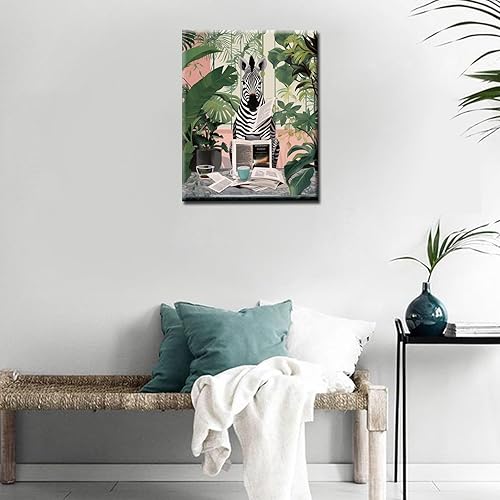 Miniatura 10 de Bumbers - Pintura de animales de la selva para bañera para adultos, principiantes, baño, tigre, pintura por números, pintura acrílica, lienzo de