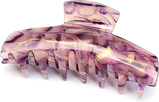 QinGoo Pinza para el pelo de color lila gigante, grande, hermosa, para mujer, elegante, accesorio para el pelo, 1 unidad (12 cm x 4 cm, morado)