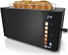 Balter Toaster 4 Slice wide slots, Long Slot, Stainless Steel, Touch Screen, Built-in Rack, Extra wide slots for Thick Breads & Bagel, Timer, BPA-Free, Removable Tray, Black/Touch