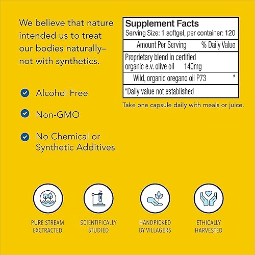 Miniatura 4 de NORTH AMERICAN HERB & SPICE Oréganol P73 - Paquete de 2, 120 cápsulas blandas, sin procesar, apto para veganos, orégano silvestre, fuente