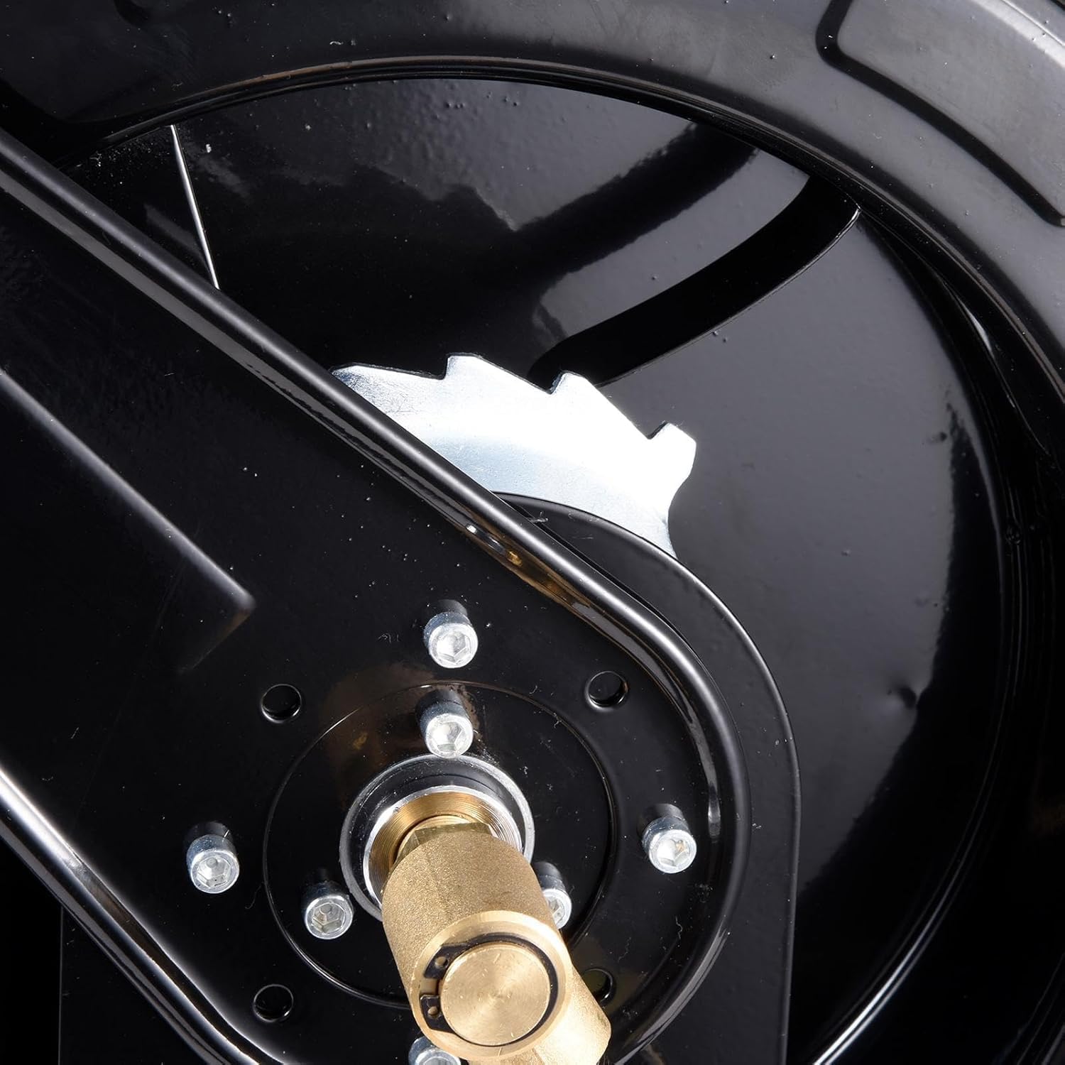 20m Automatic Retractable Hose Reel for Pressure Washer, Heavy Duty Steel Construction, Versatile for Water/Air/Oil, Space-Saving Design