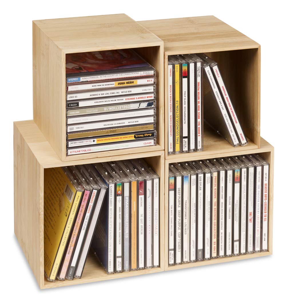cubix CD-Box bambus, CD-Aufbewahrungs-Boxen aus Holz. Set mit 3 Boxen. Zur  Aufbewahrung von bis zu 40 CDs. : Amazon.de: Computer & Zubehr