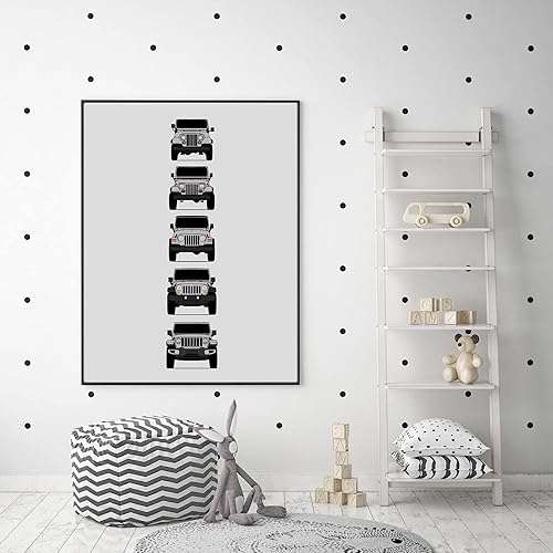 Miniatura 12 de Handmade Poster compatible with Jeep Wrangler Generations and Print of CJ, YJ, TJ, JK, JL - White, 11x14" Satin Print (Unframed) - Gift for Car