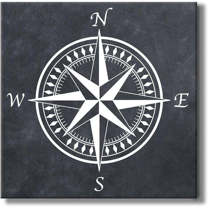 Compass Rose Wall Art 10 inches x 10 Inches Stretched