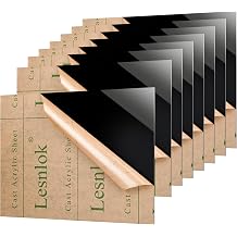Lesnlok 4x4 Black Acrylic Sheet 1/8 inch Thick 3mm 8 Pieces Black Plexiglass Sheet,Suitable for Painting, Handicrafts, DIY Display Projects 8, 4 x 4