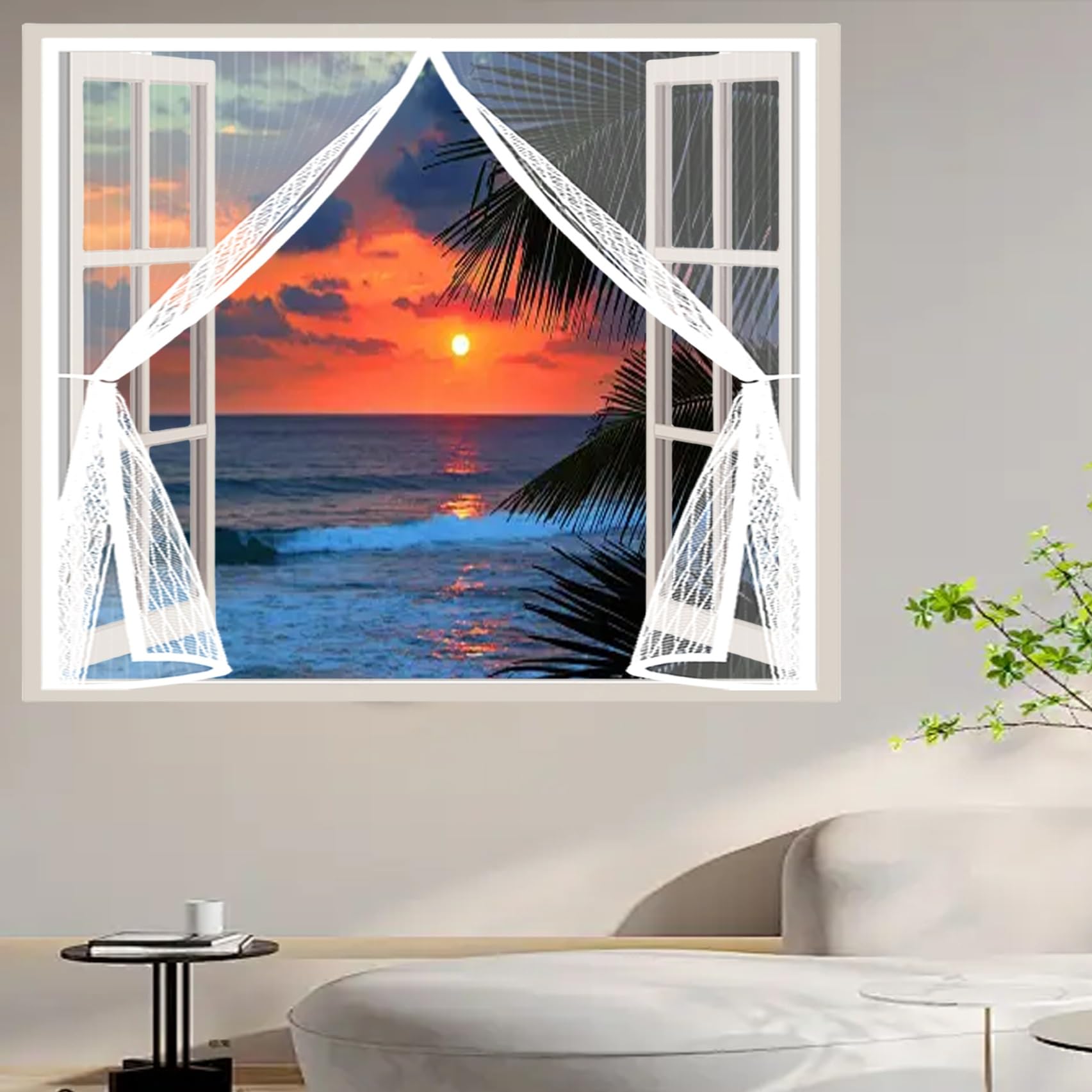 Moustiquaire magnétique blanche 45x160 cm pour fenêtre et balcon