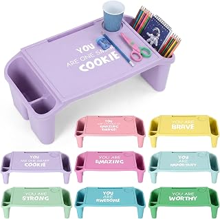 Beeveer 8 Pcs Kids Lap Desk Trays with Side Storage 19.7x9.6x7.1,Vibrant