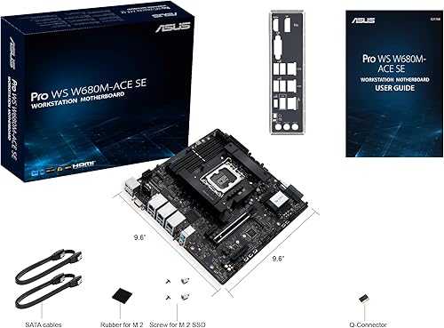 Miniatura 2 de ASUS Pro WS W680M-ACE SE Intel LGA 1700 mATX BMC AST2600 placa base para estación de trabajo, PCIe 5.0x16, DDR5, memoria ECC, 2xIntel 2.5 GB LAN,