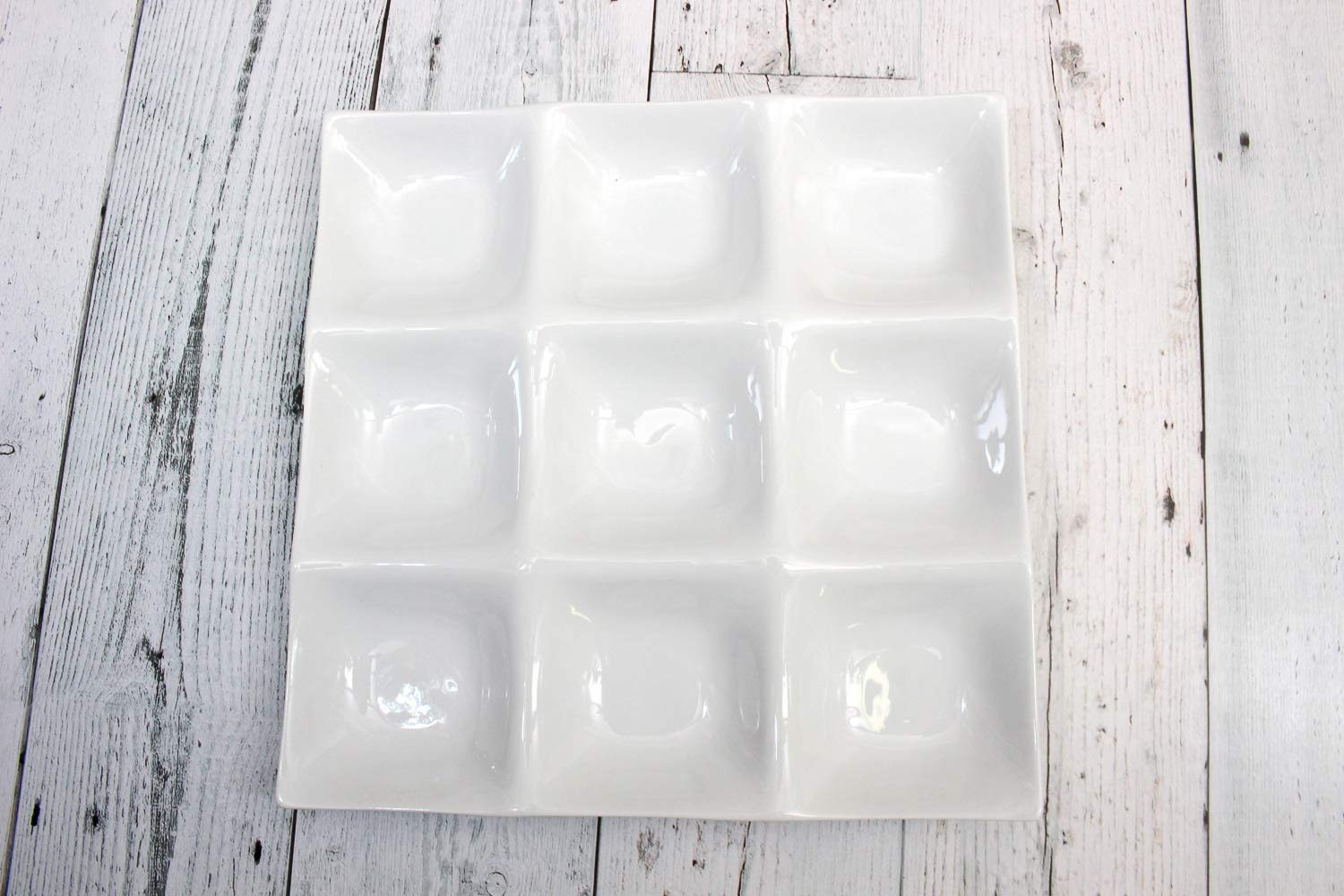 ♦４枚♦希少サイズ　30✕20㌢　６ツ仕切り皿　ビュッフェプレート　オードブル Amazon.co.jp: [キャッスルエンタープライズ] 9種のオードブル