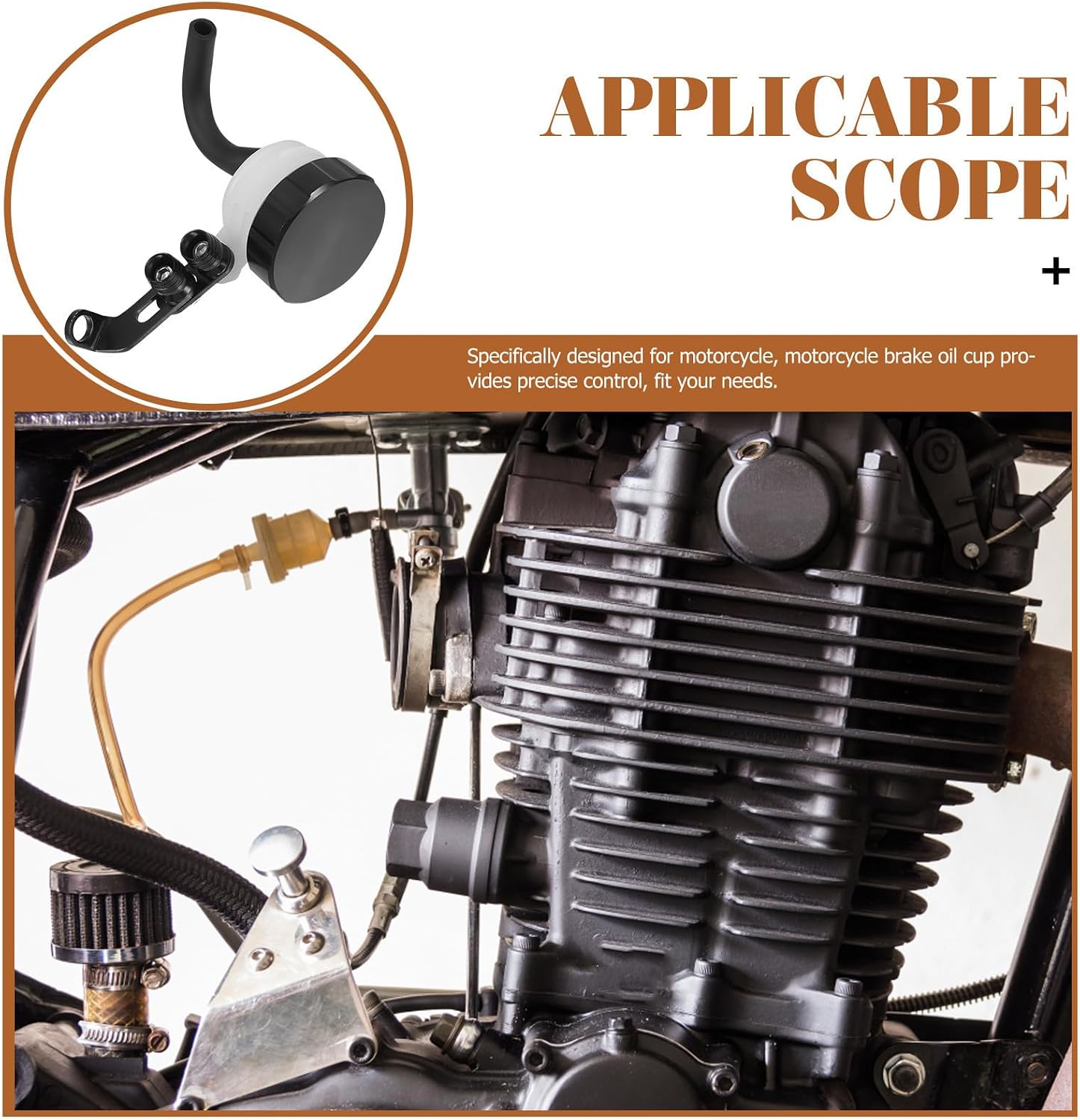 Motorcycle Brake Oil Tank for Motorcycle with Aluminium Alloy Material and Easy Installation Not Easy to Break Stylish Black Brake System Accessory with Sleek Design