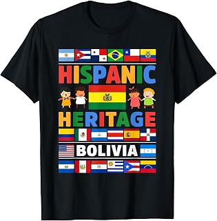 Hispanic Heritage Month Bolivia Flag Latino Kids T-Shirt