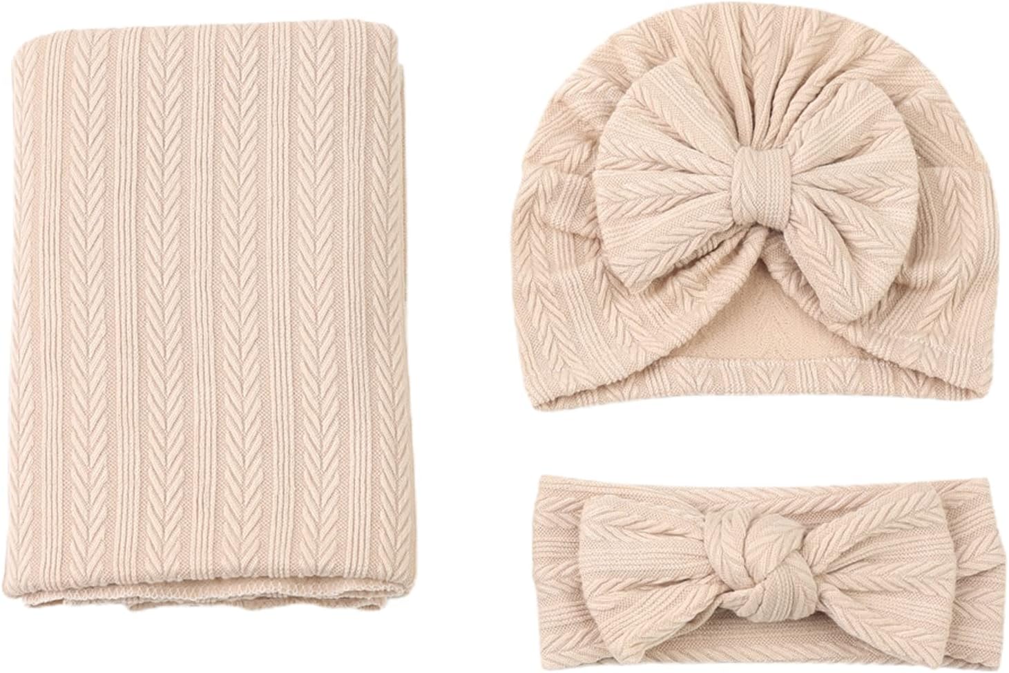 New Born Receiving Blanket, Newborn Receiving Blanket with Headband and