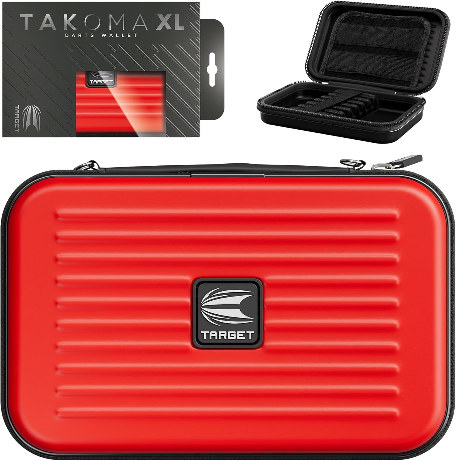 Target Darts Takoma XL Darts Wallet Case, Black – Holds 6 Darts, Protective EVA Holder with Double Zip Lock Pouches – Professional Dart Accessories