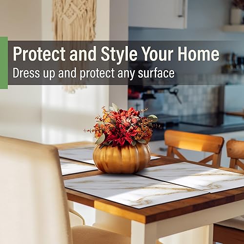 Miniatura 5 de RIMONA'S Juego de 4 manteles individuales de mármol resistentes al calor, impermeables, resistentes al calor, antideslizantes, ideales para regalo,