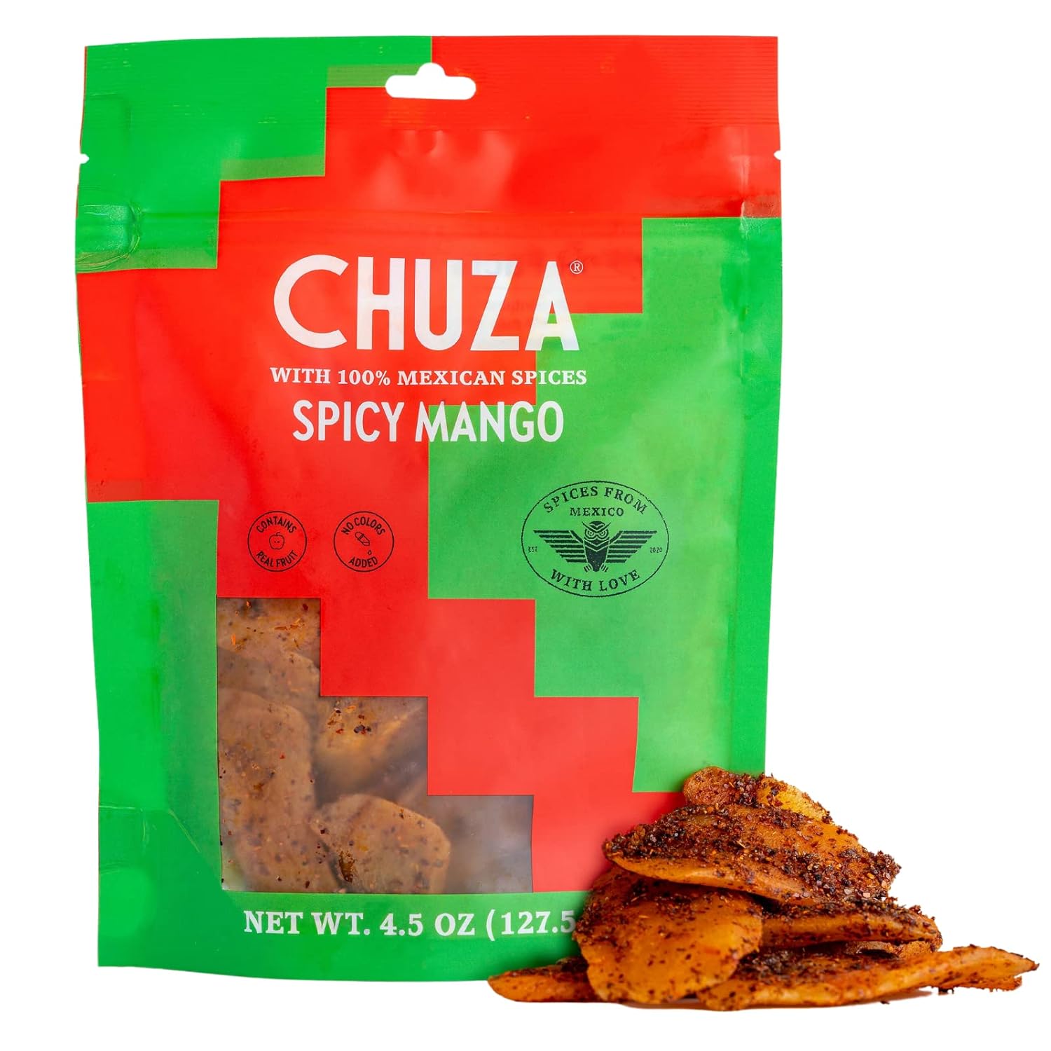 CHUZA Spicy Dried Mango Slices, Mexican Snacks Chili Mango Dried Fruit, Spicy