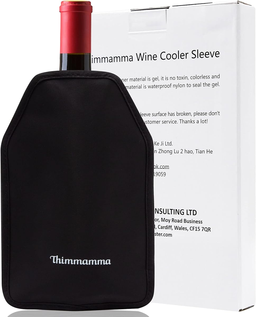 Wine Cooler Sleeve, Wine Bottle Gel Cooler Sleeve Freezer Chiller, Long Lasting Keep Wine Cool and Chill Sleeve for Prosecco Champagne Beer Wine Bottles