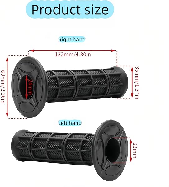 Pixywell Professional Waffle Grip Motorcycle Handlebar Grips - Anti Vibration, Waterproof, Non Slip - Universal 7/8" Fit for Harley, Yamaha, Honda, Dirt & Street Bike,Vibrant Colors - 4
