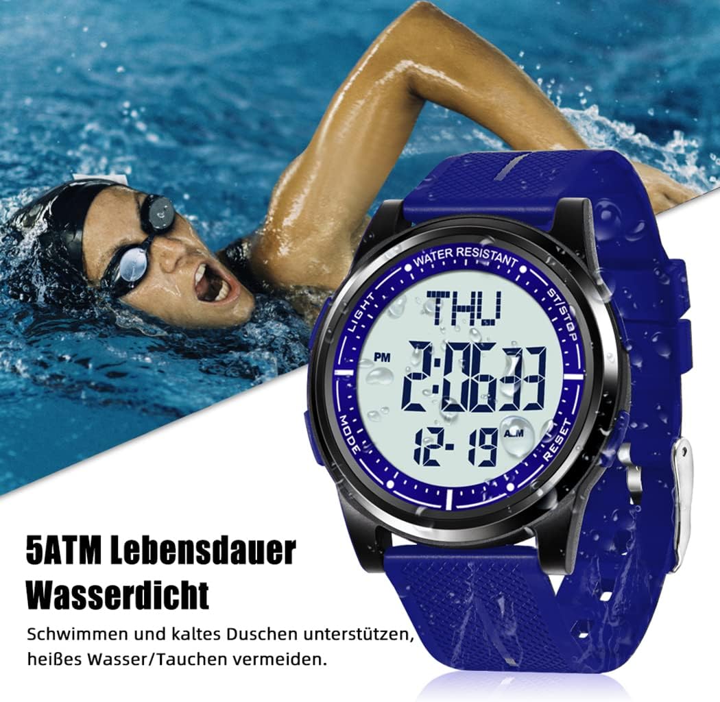 WIFORT Digital Herren Damen Uhren ATM Wasserdicht Sport