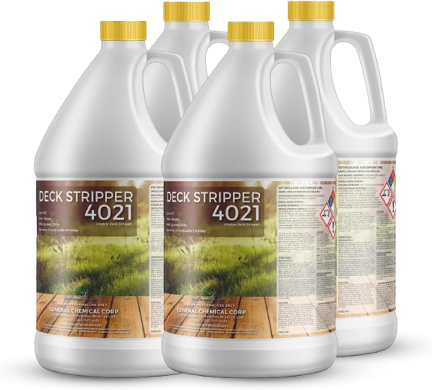 DeckGeneral Deck Stripper 4021 - Professional Paint Remover Effectively Removes Oil and Latex Finishes, Stains, Coatings, & Sealers on Multiple Wood Surfaces - Water-Based Stain Stripper (Case)